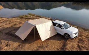 Тент-маркиза 2,5м х 3м в алюминиевом корпусе с 2-мя боковыми стенками